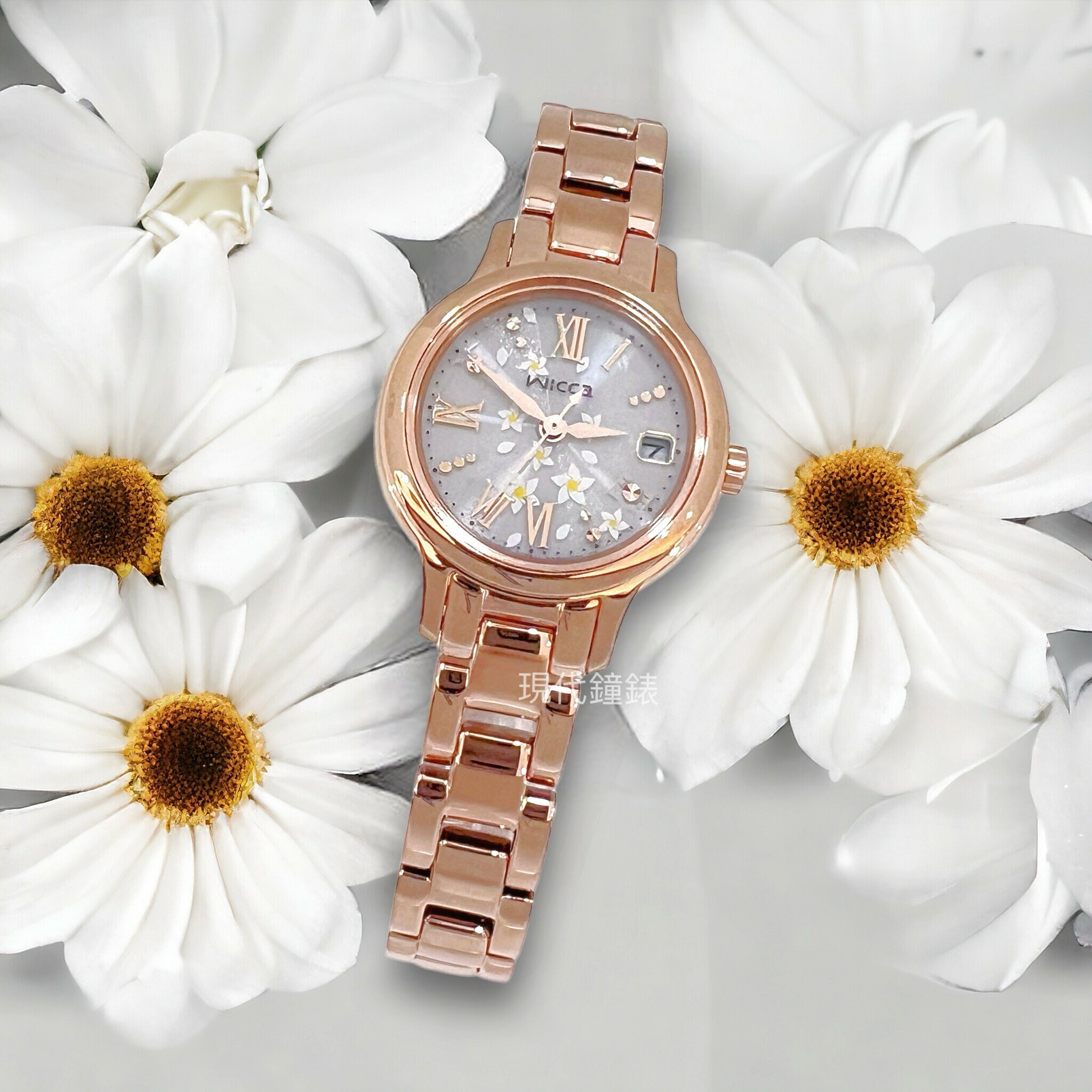 【CITIZEN 星辰】WICCA系列 閃耀茉莉氣質小花腕錶KH4-963-15 24mm 現代鐘錶
