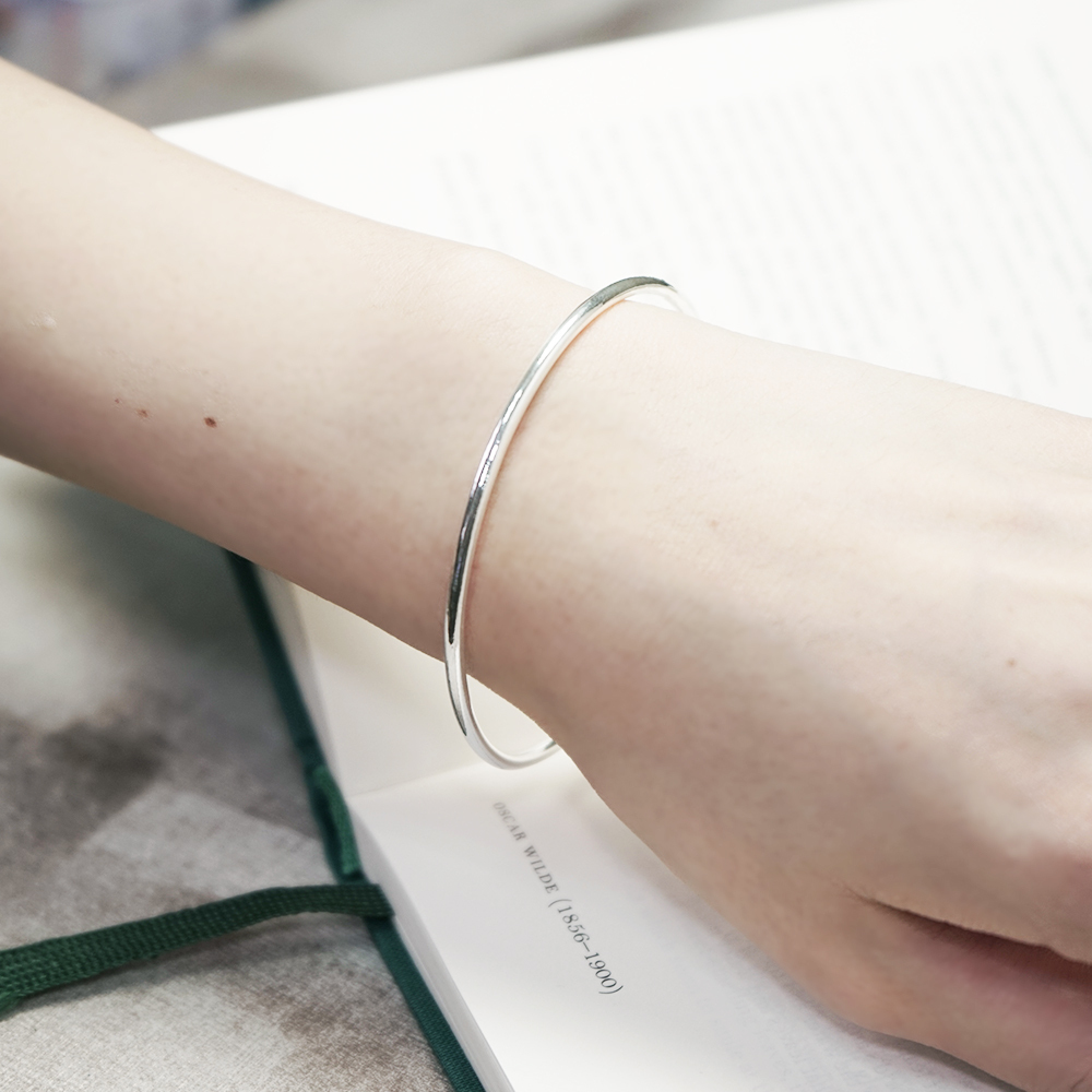 清新圓線 O型手環 純銀手環