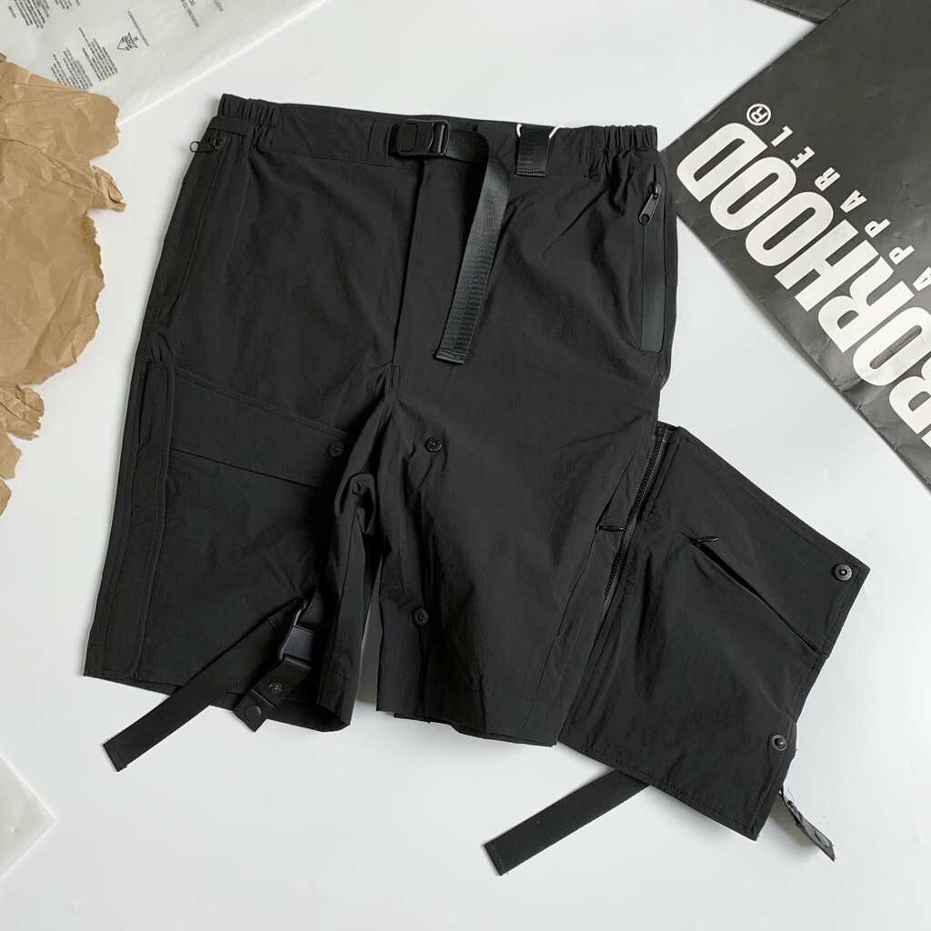 2018SS OqLiq AdHeRe adhere shorts 黑 短褲 口袋 機能 拉鍊 現貨