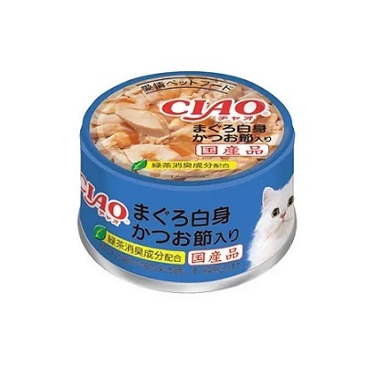 CIAO 罐頭 白身吞拿魚+鰹魚片 85g A-85【原箱24 罐】