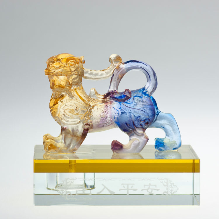 鹿港窯禮品館│古法琉璃工藝品 貔貅 汽車內裝飾擺件 店內收銀台擺飾