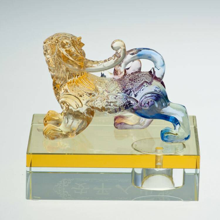 鹿港窯禮品館│古法琉璃工藝品 貔貅 汽車內裝飾擺件 店內收銀台擺飾