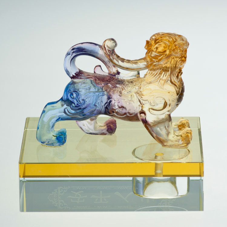 鹿港窯禮品館│古法琉璃工藝品 貔貅 汽車內裝飾擺件 店內收銀台擺飾