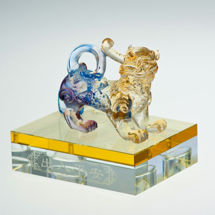 鹿港窯禮品館│古法琉璃工藝品 貔貅 汽車內裝飾擺件 店內收銀台擺飾