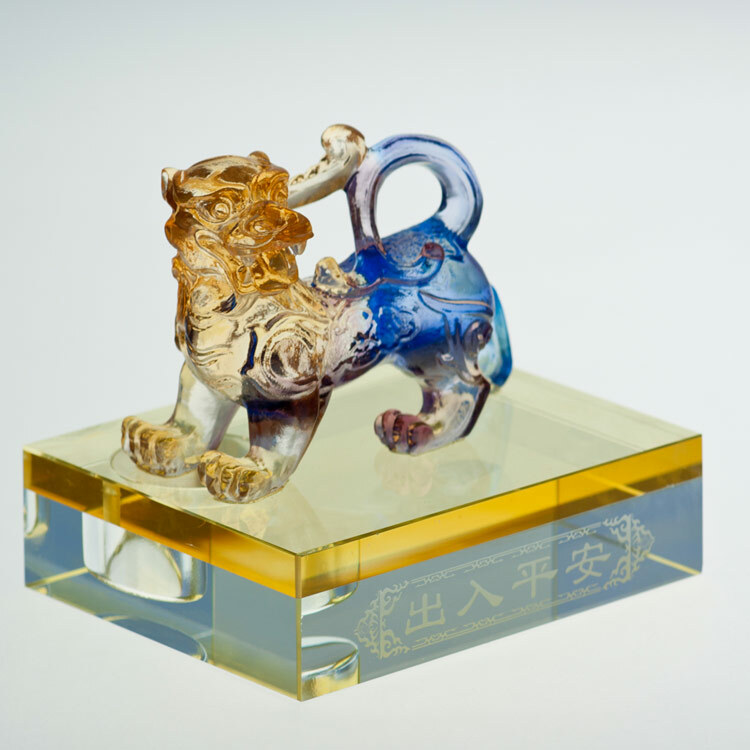 鹿港窯禮品館│古法琉璃工藝品 貔貅 汽車內裝飾擺件 店內收銀台擺飾