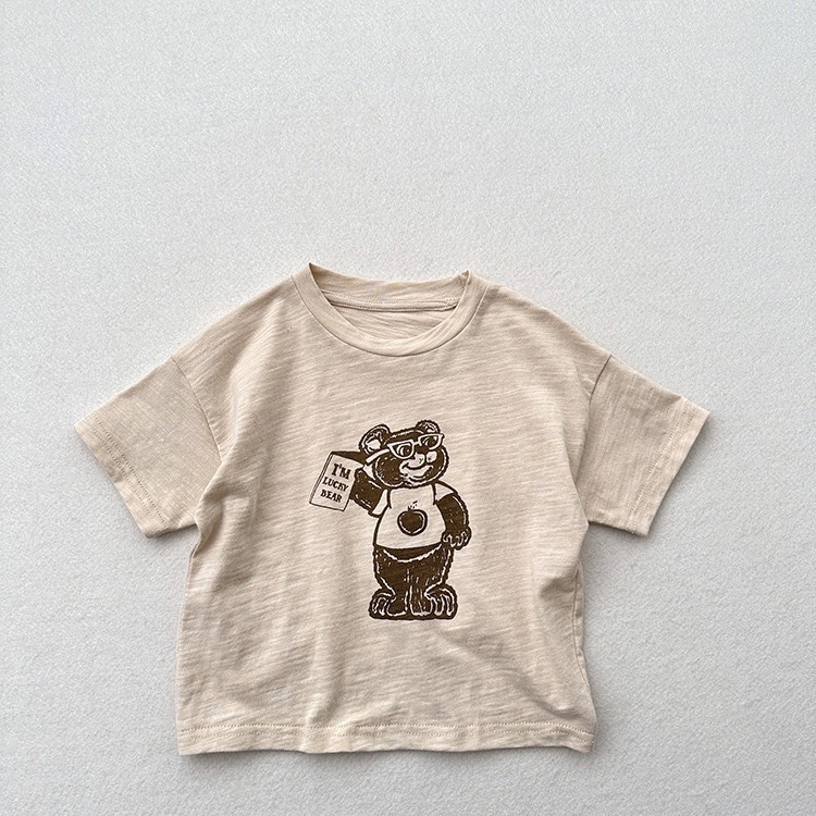 竹節棉幸運熊上衣