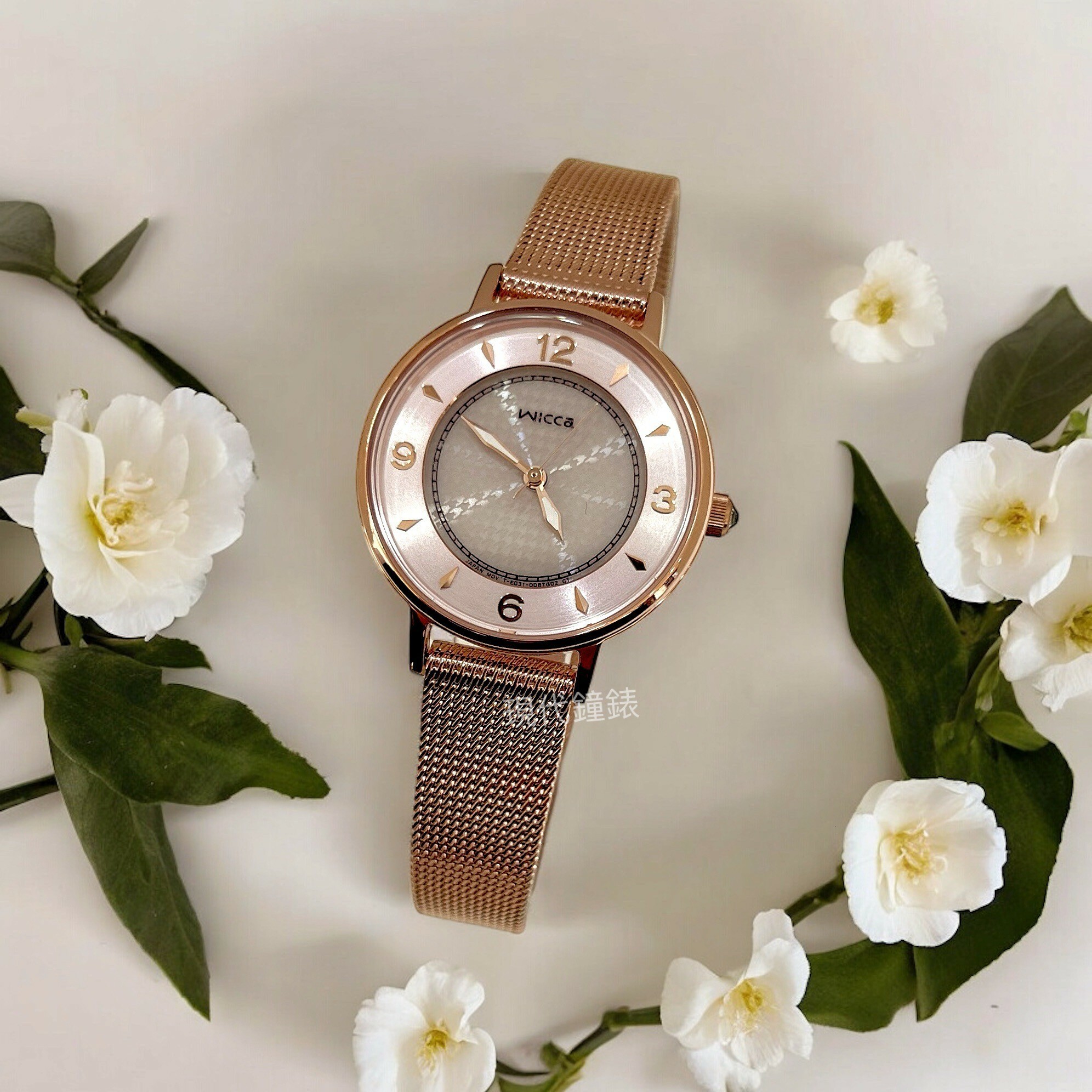 【CITIZEN 星辰】WICCA系列 千鳥格紋盛夏閃耀女腕錶KP3-465-95 28.1mm 現代鐘錶