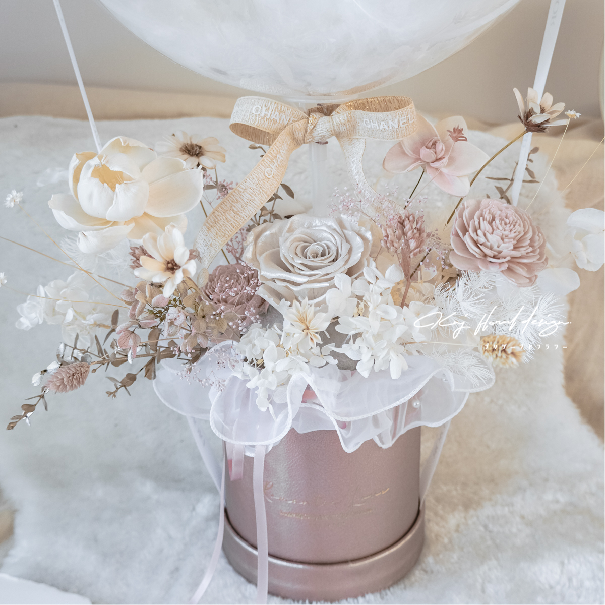 夢幻白熱氣球永生花禮