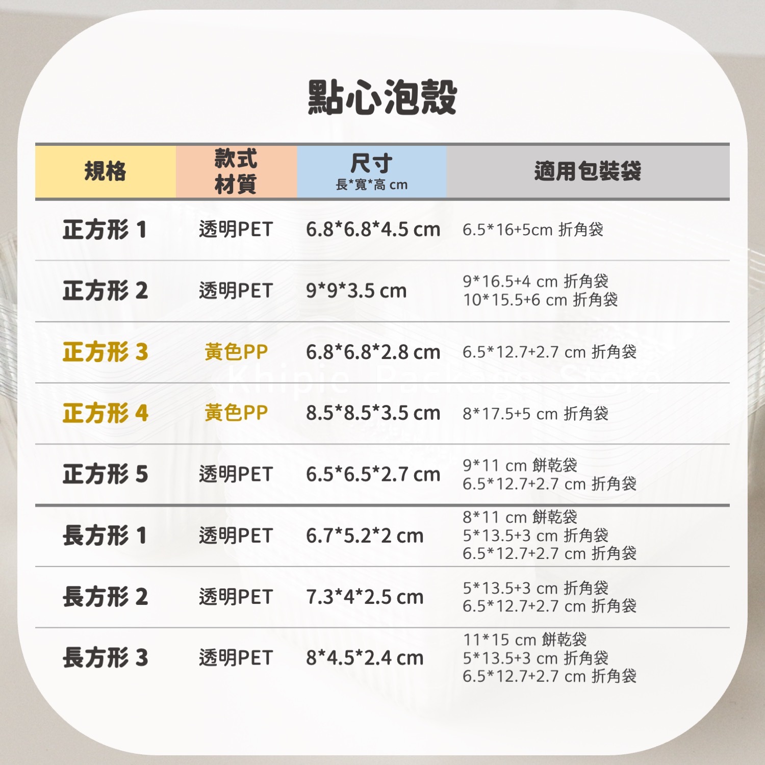 長方形-1｜點心泡殼