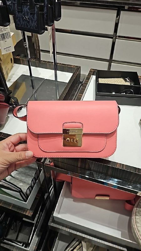[S] MICHAEL KORS 35R3GS9N1L SLOAN EDITOR LEATHER SM FLAP BELT BAG,TEA ROSE, 196163630243 (SMK970)