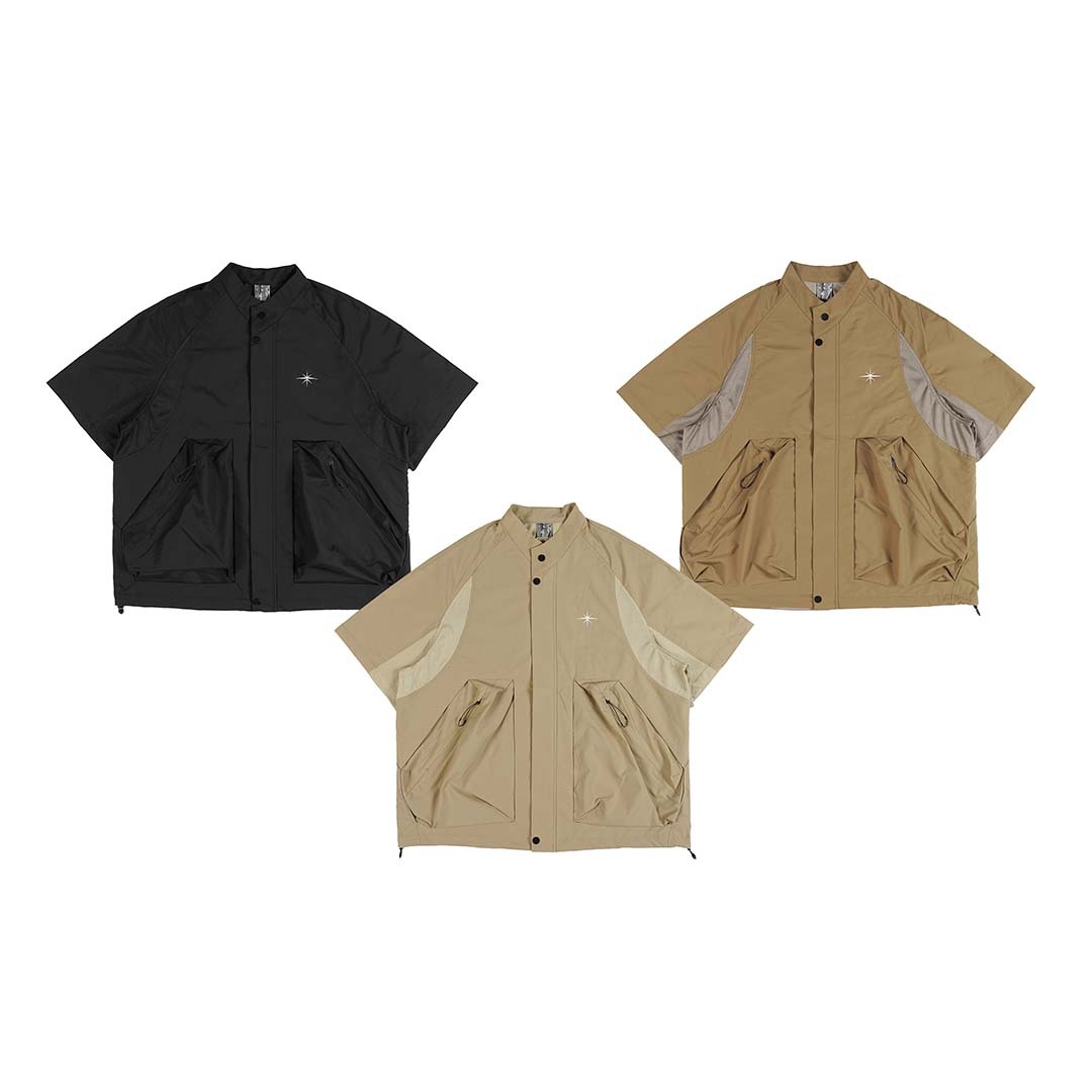 2024SS oqLiq right collar racing short-sleeved shirt 短袖 機能 戶外 外套 襯衫 現貨 24SS03