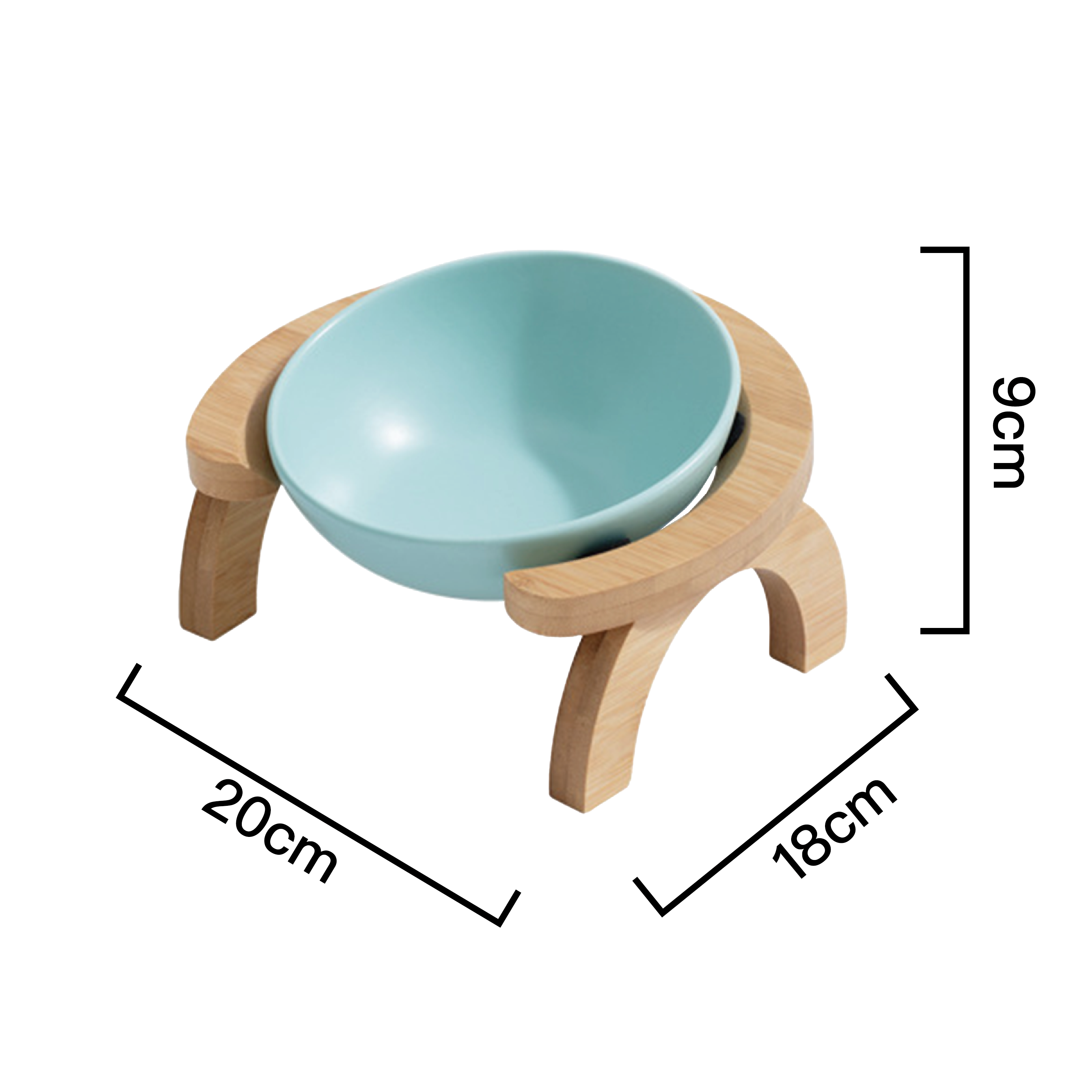 PettoDeli | 15cm 陶瓷製斜口碗 連拱橋木架  (藍色)（710030）