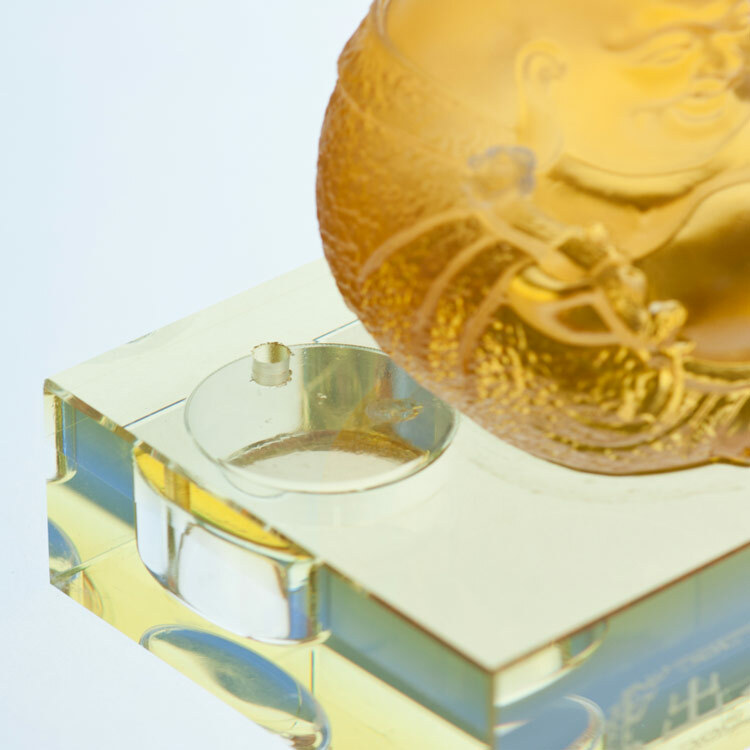 鹿港窯禮品館│古法琉璃工藝品 如意彌勒 汽車內裝飾擺件 店內收銀台擺飾