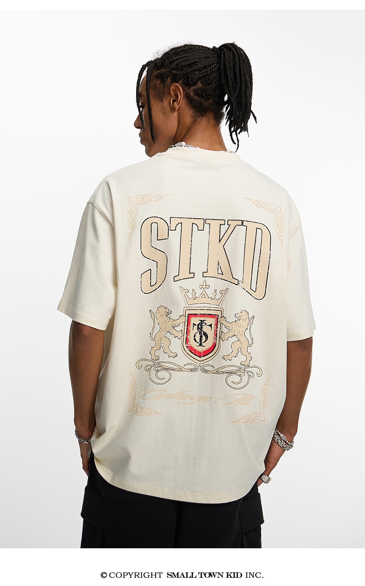 STK SmallTownKid 雙獅徽章 短袖 T恤