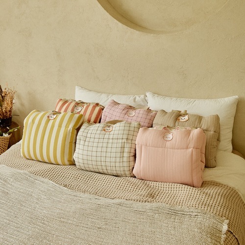 Check&Stripe果凍人物系列-雙面一體成型午睡墊(附贈枕芯)