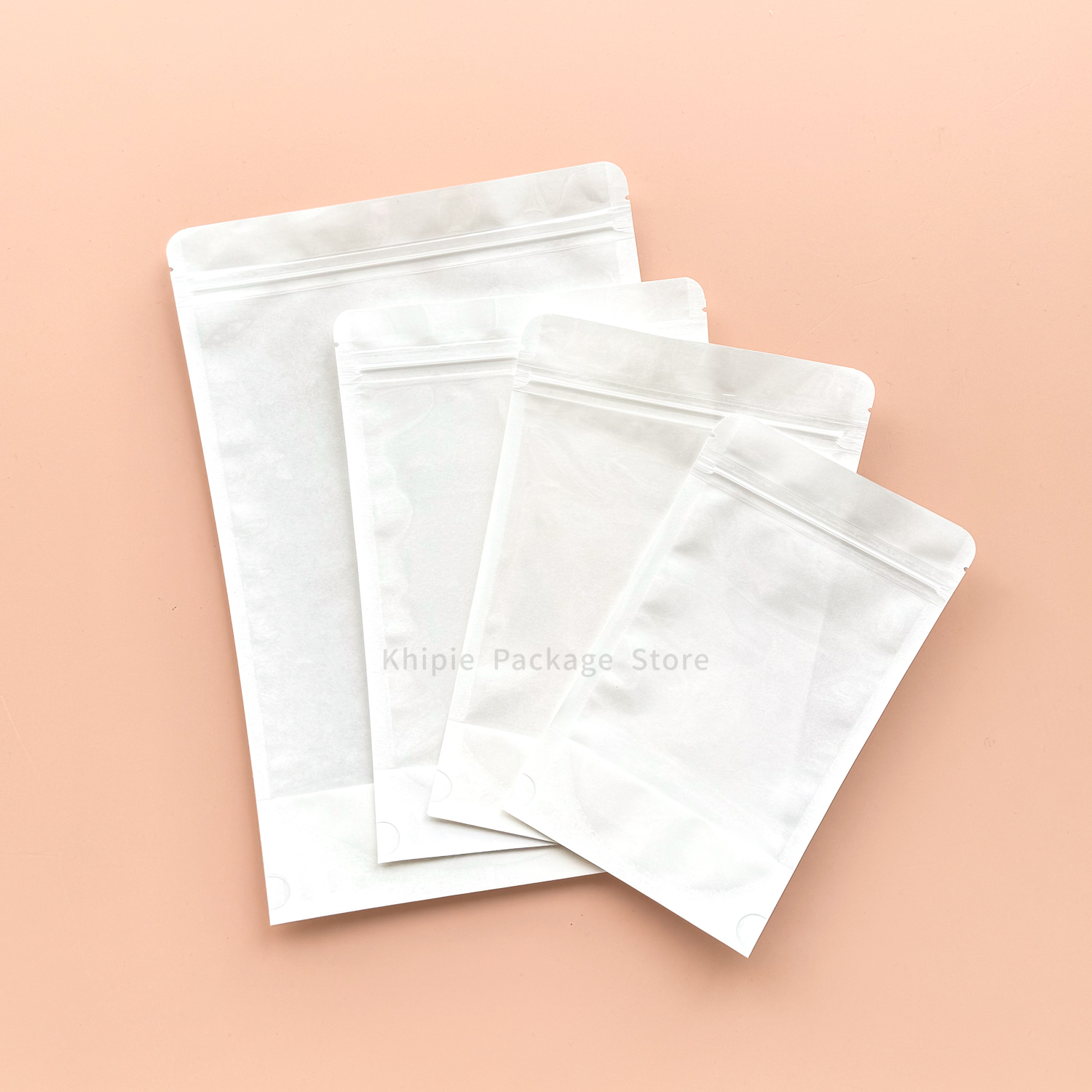 夾鏈立袋｜單面白牛皮