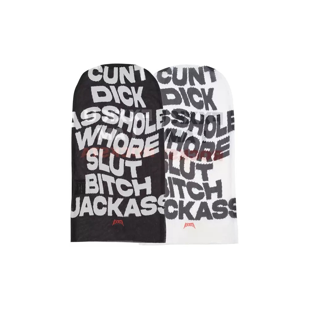 ROCKSTAGIRLS 黑白雙色 字體印花 網紗頭套面罩