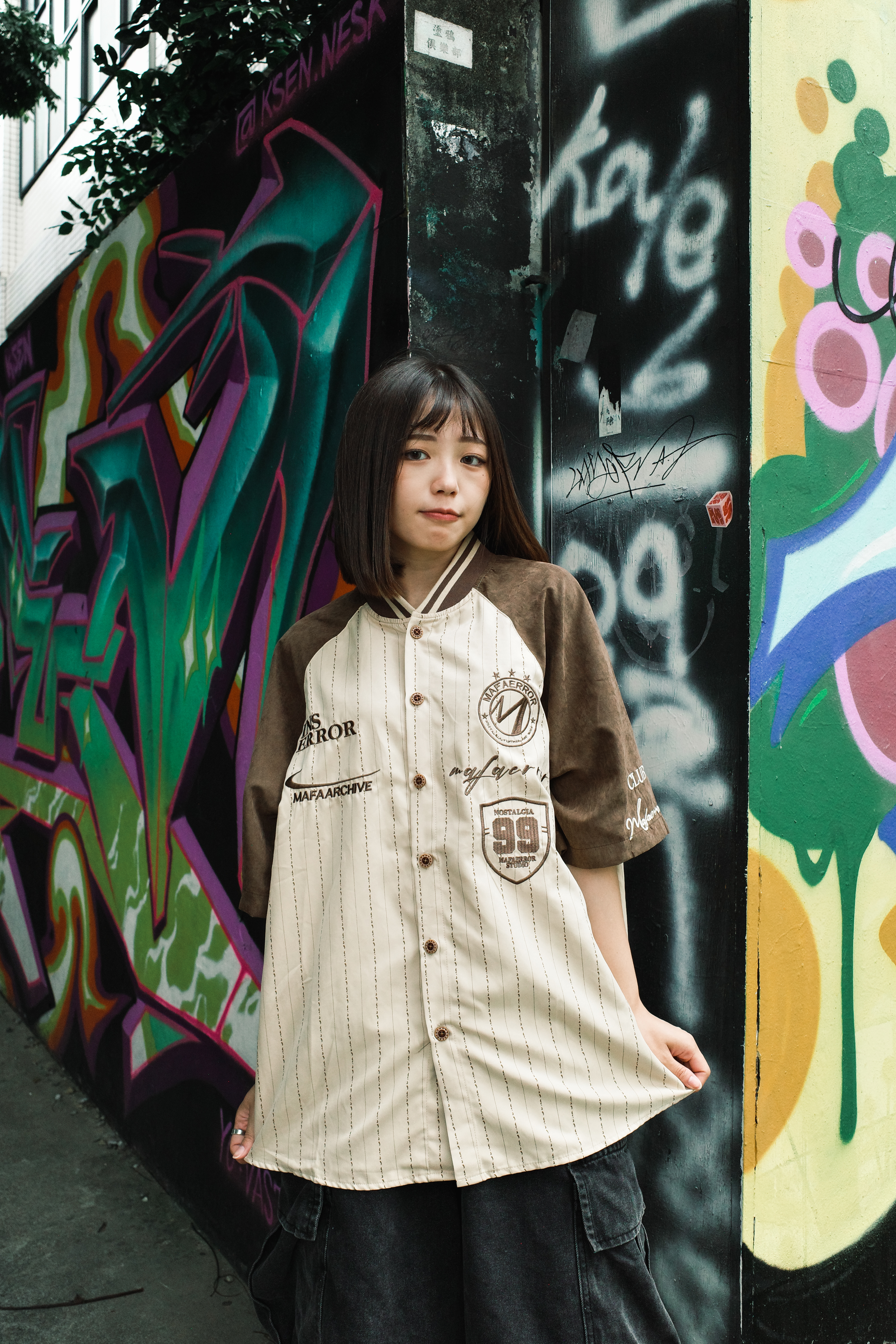 『Always_Good』直條紋 撞色 落肩 棒球領 短袖襯衫