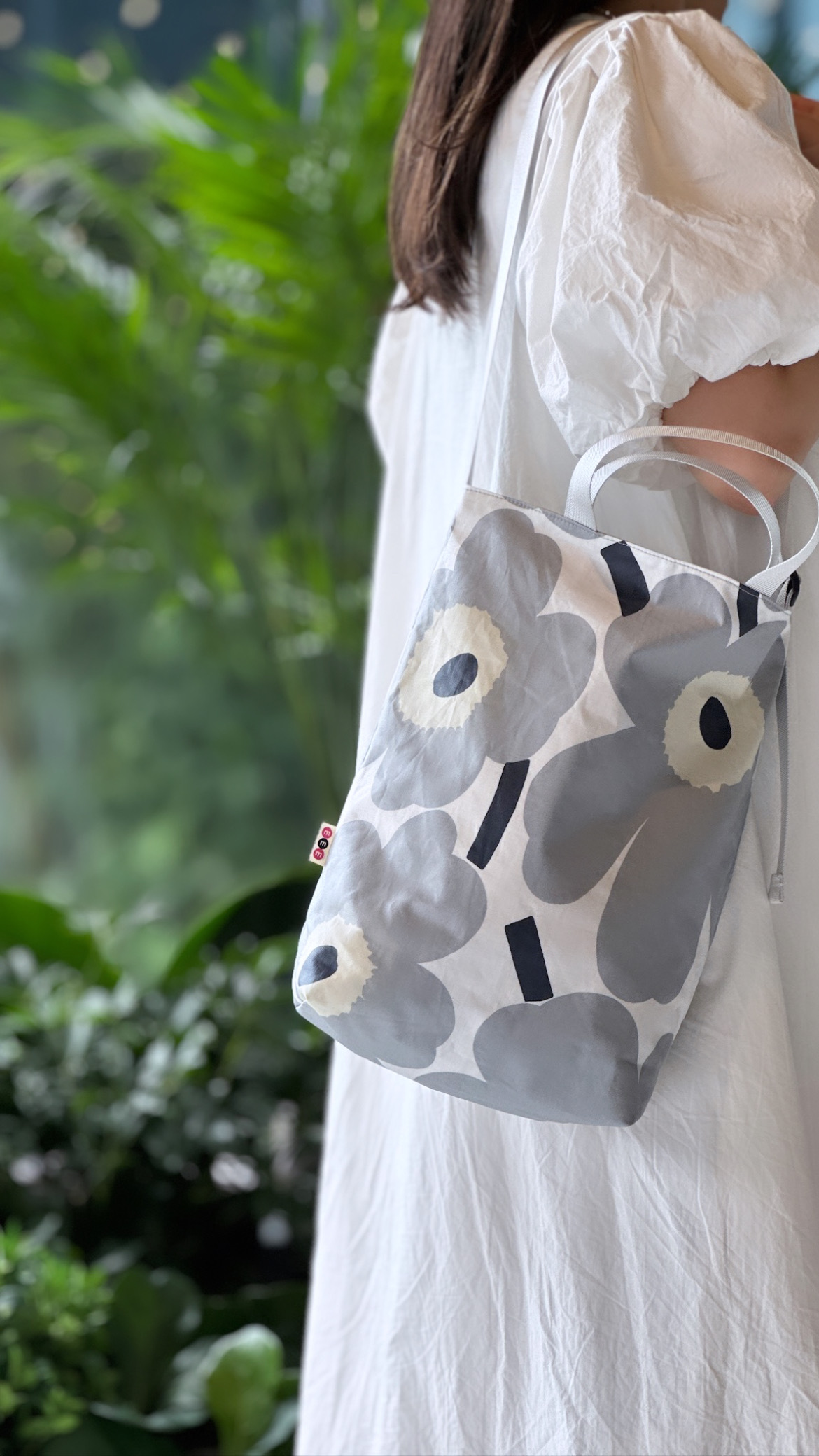 3 way easy tote | marimekko waterproof fabric | light grey x sand