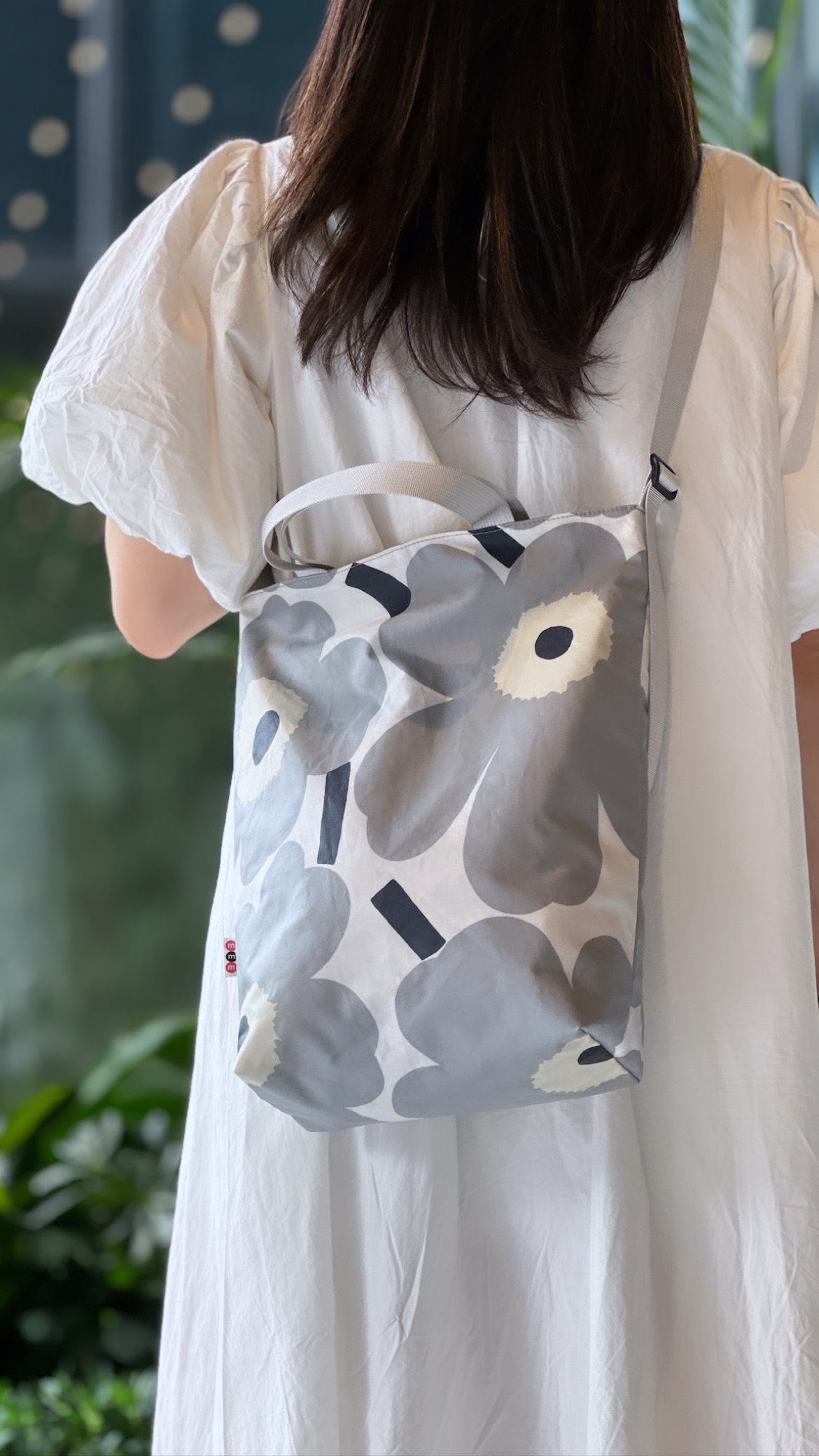 3 way easy tote | marimekko waterproof fabric | light grey x sand