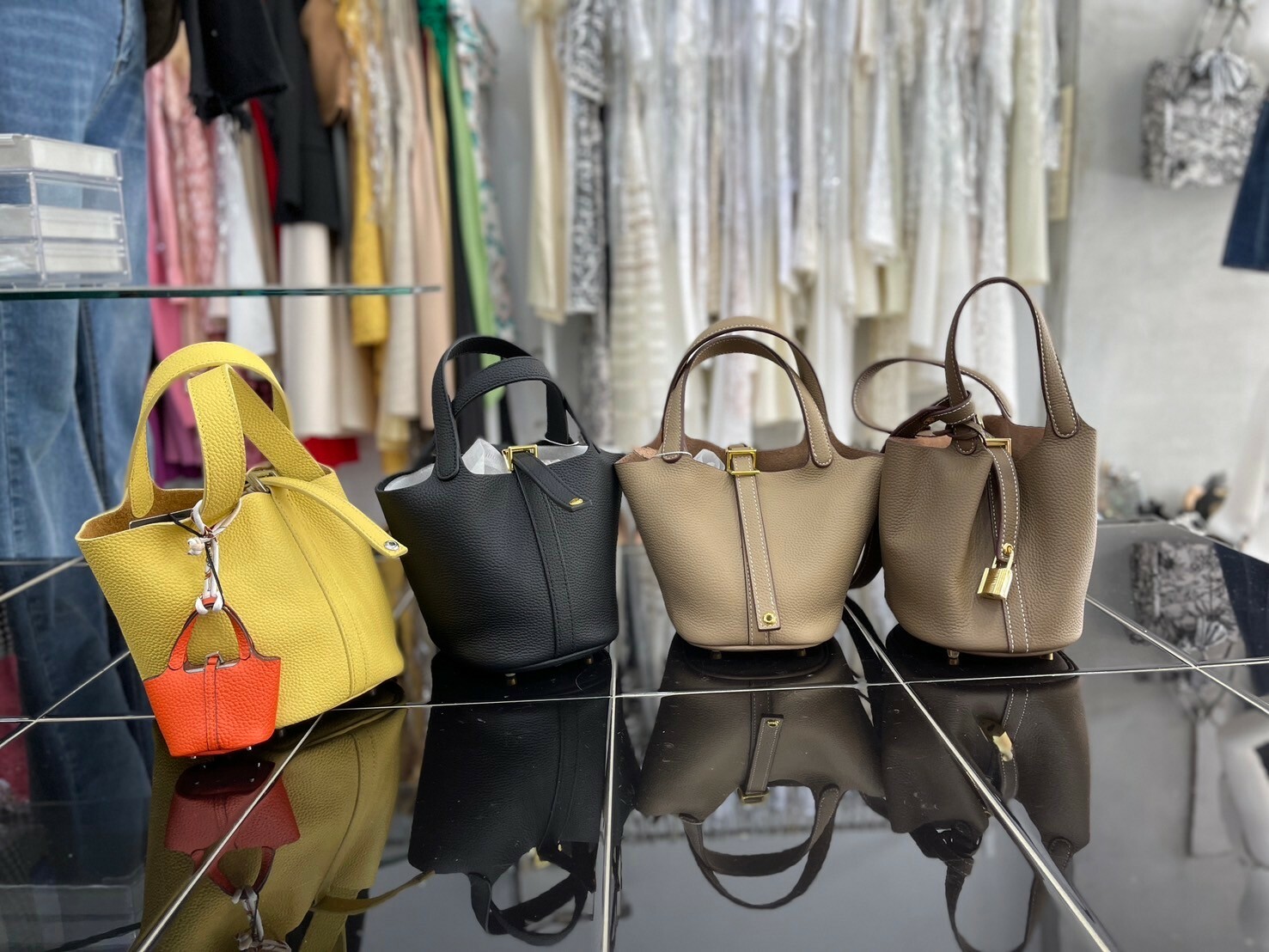 迷你牛皮菜籃包(14公分)(多色)