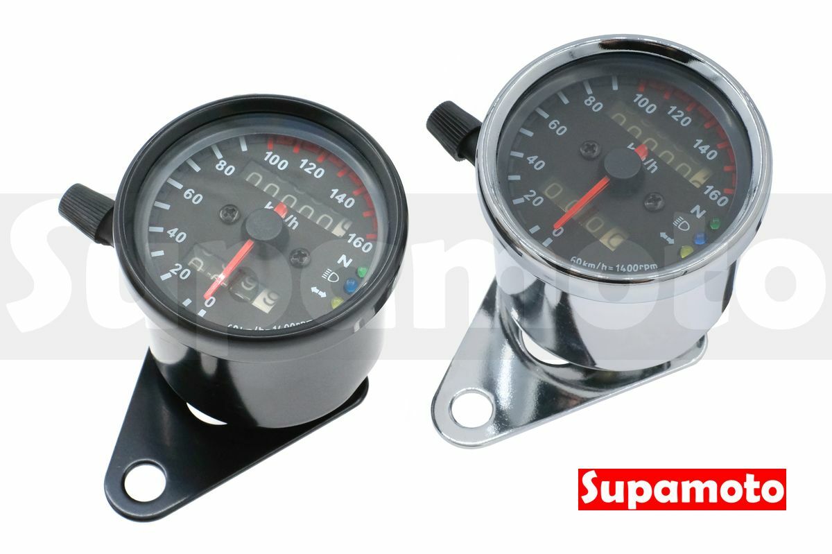 -Supamoto- 時速 里程 雙里程 里程表 小錶 小表 含指示燈 復古 咖啡 極簡 簡化