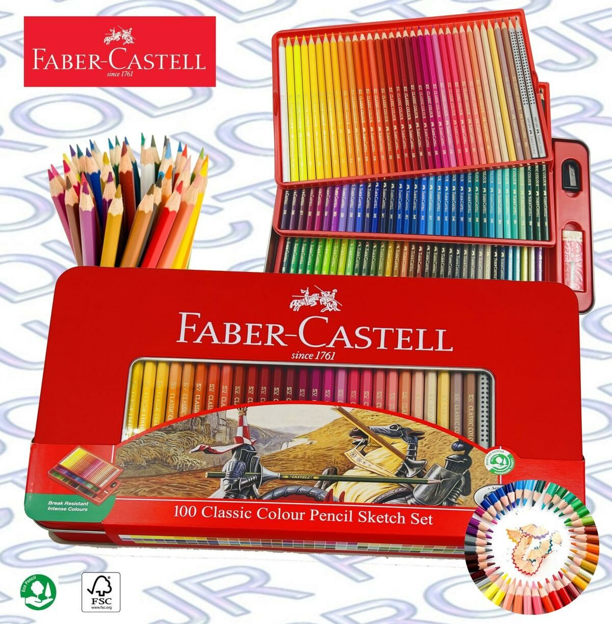 輝栢嘉 - 德國FABER經典油性彩色木顏色鉛筆 100色 (鐡盒裝) #115805《香港行貨》