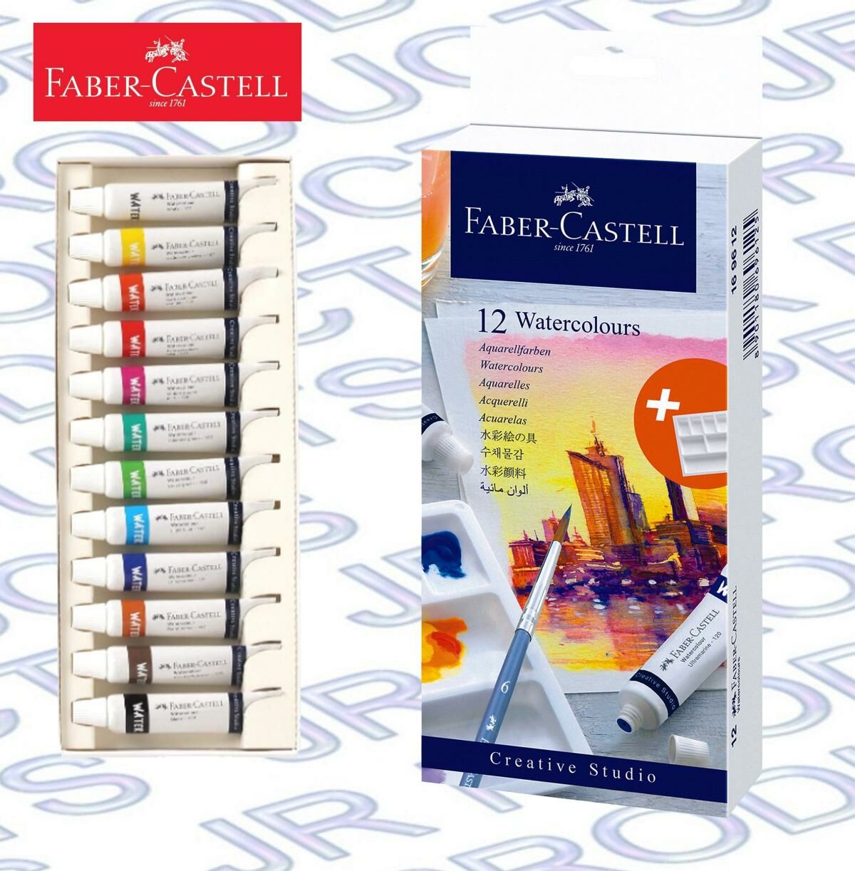 輝栢嘉 - 德國Faber®水彩顏料12色 (9毫升x12支裝) #169612《香港行貨》- 1 盒