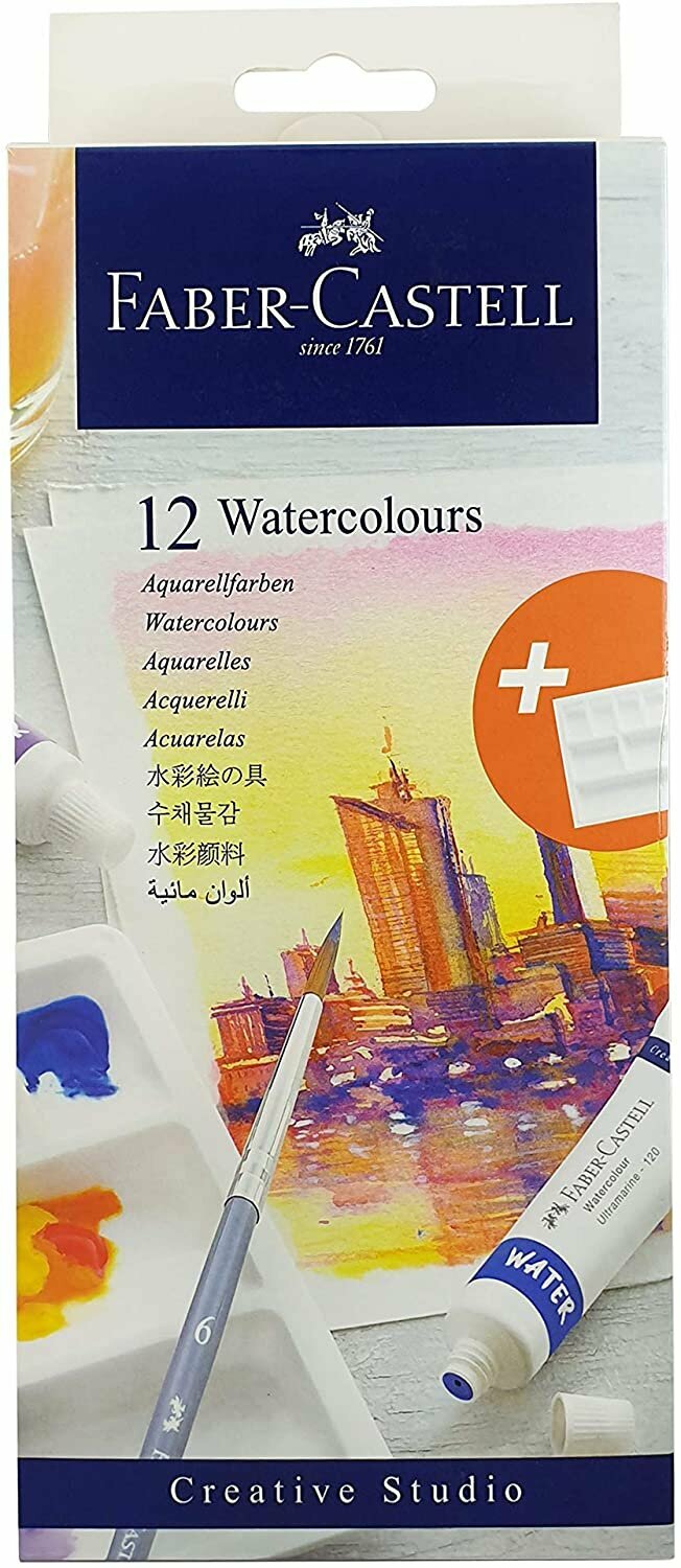 輝栢嘉 - 德國Faber®水彩顏料12色 (9毫升x12支裝) #169612《香港行貨》- 1 盒