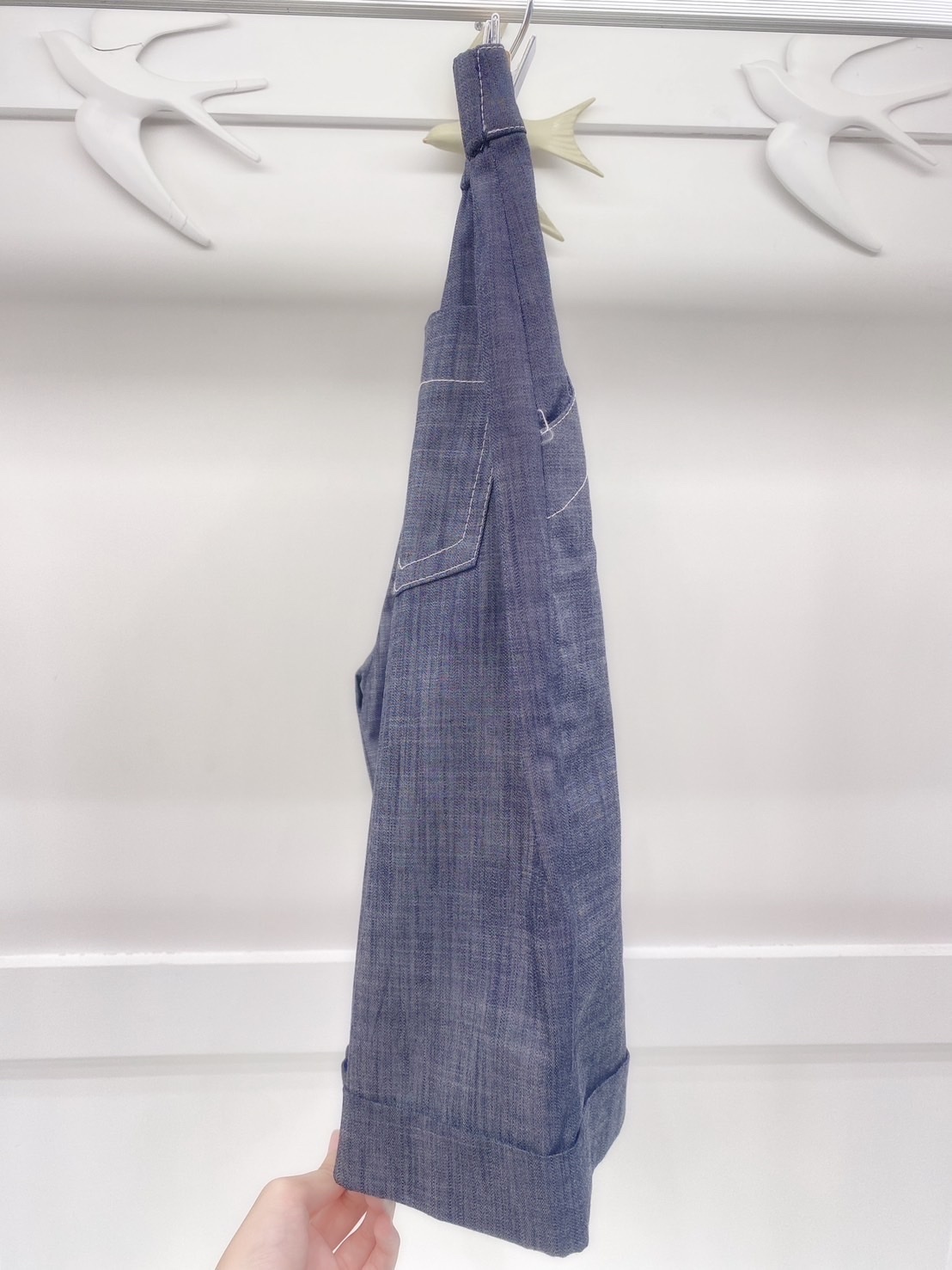 法式薄丹寧短褲