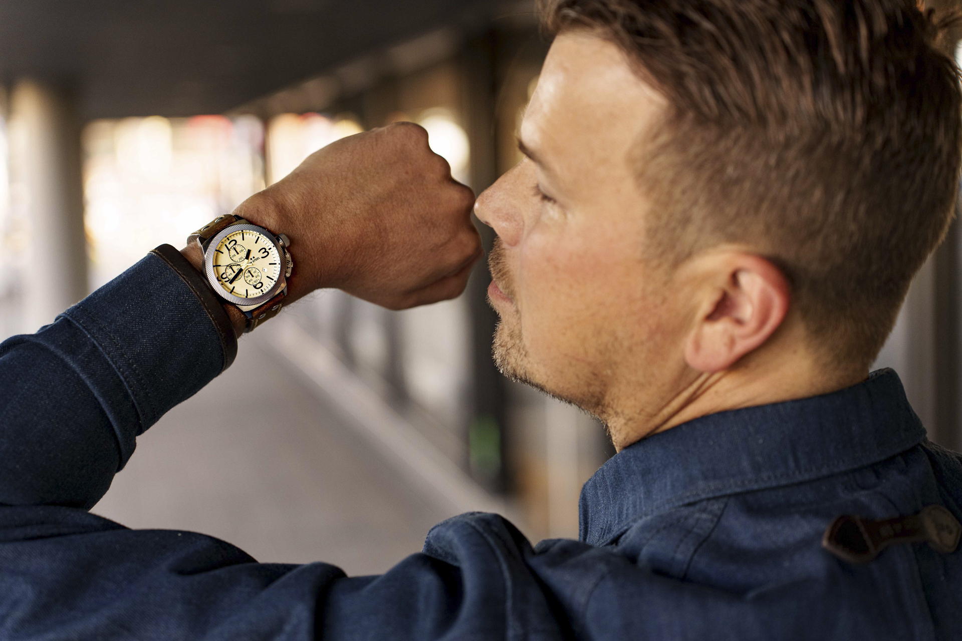 TW Steel CANTEEN 全鋼奶油面計時碼錶