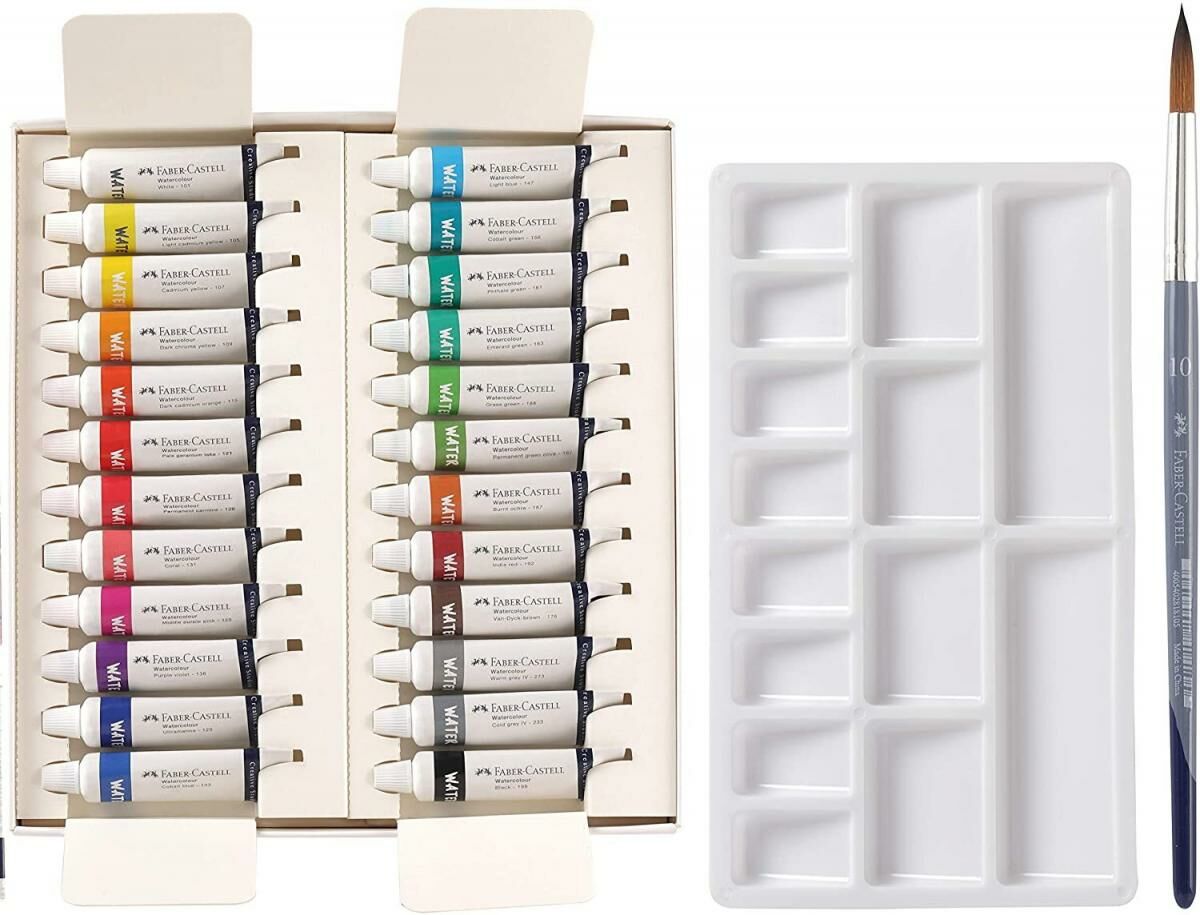 輝栢嘉 - 德國Faber®水彩顏料24色 (9毫升x24支裝) #169624《香港行貨》- 1 盒
