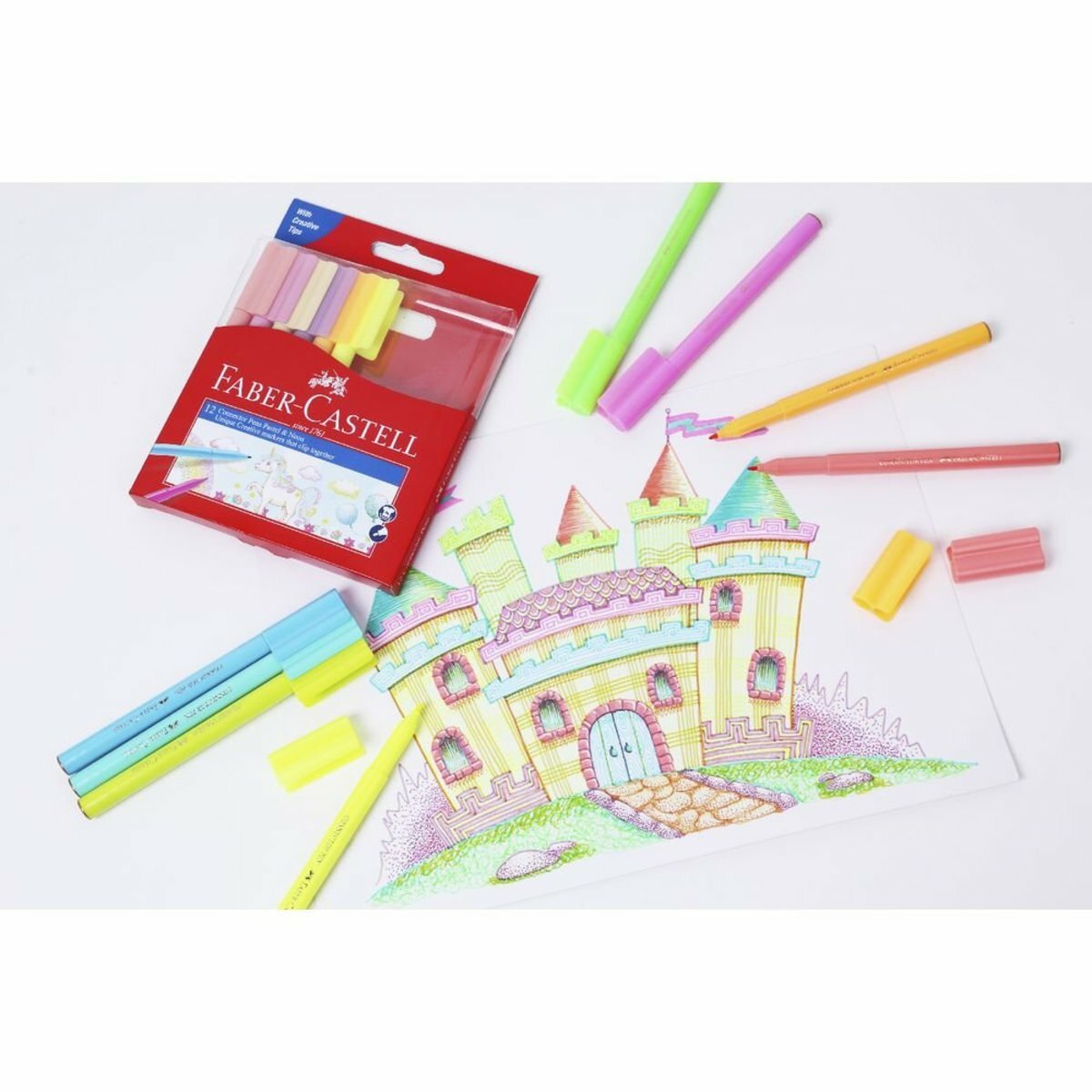 輝栢嘉 - 德國FABER 連接型20色水筆, 螢光+粉色套裝 #155542《香港行貨》