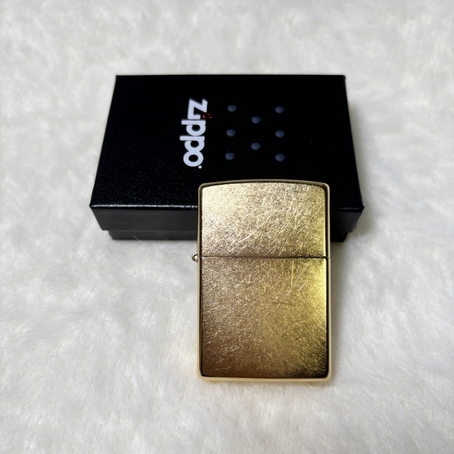 【zippo】德國原裝正品、Regular/經典系列、花沙黃銅、煤油打伙機 #Street Brushed Brass