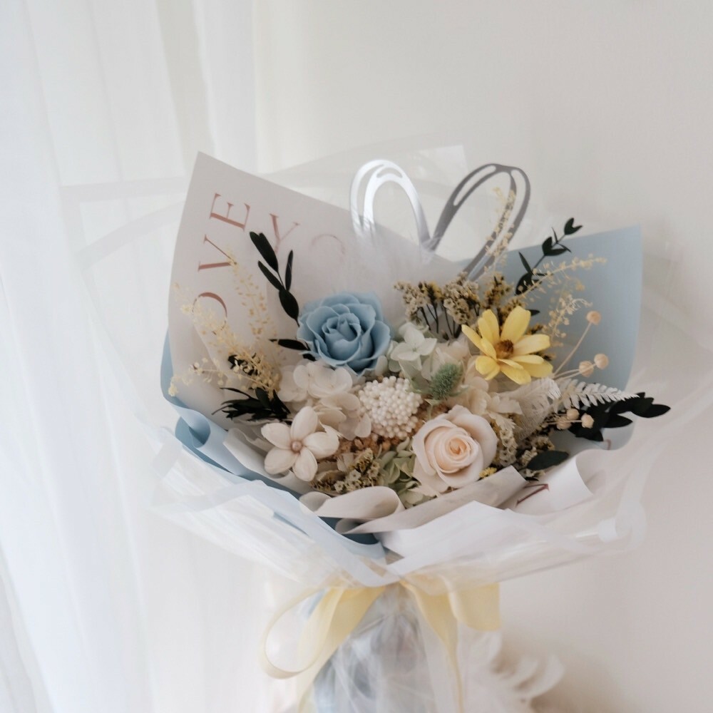 心動時刻永生花束 / 輕柔天使的藍