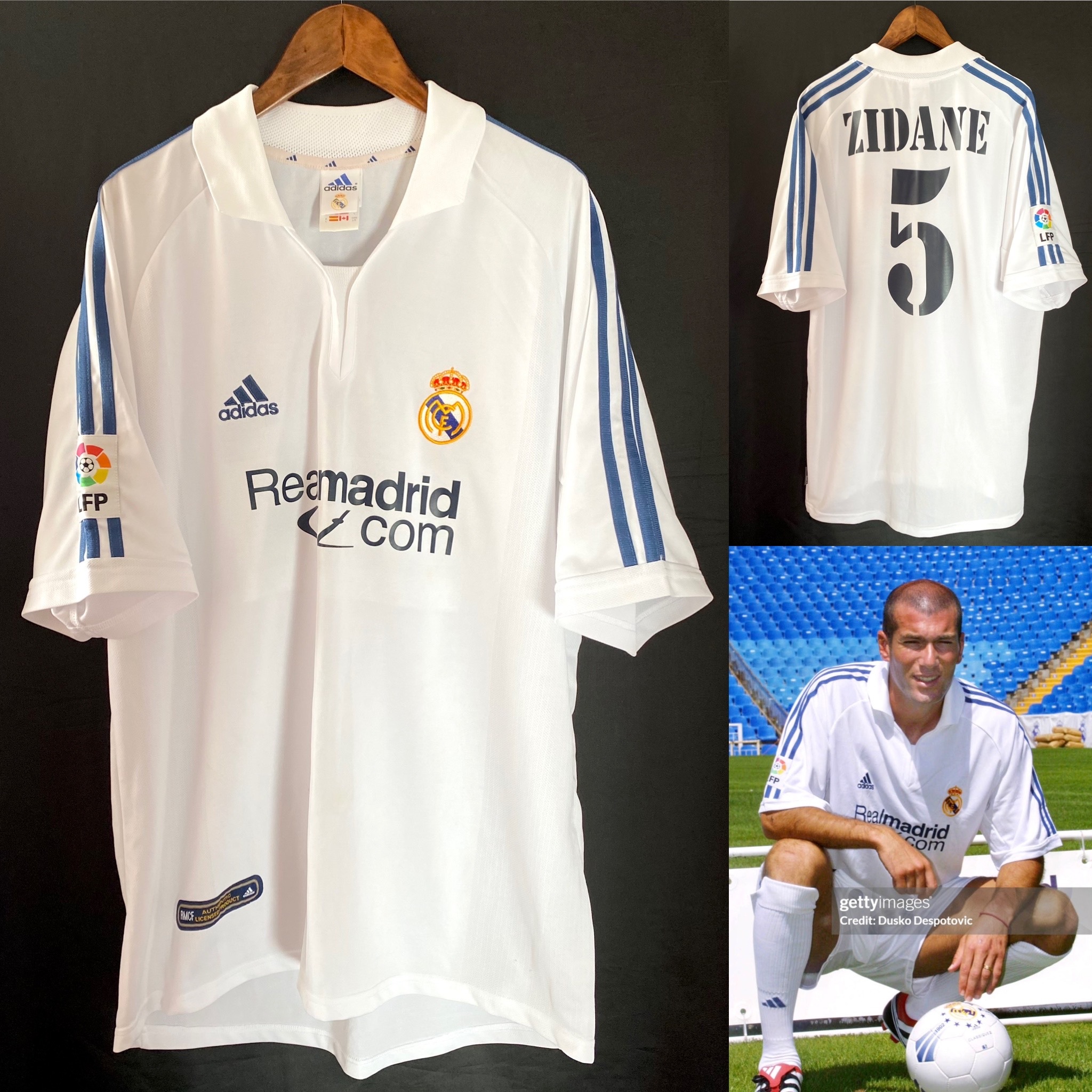 Real Madrid 2000-2001 Adidas Home Shirt #5 ZIDANE