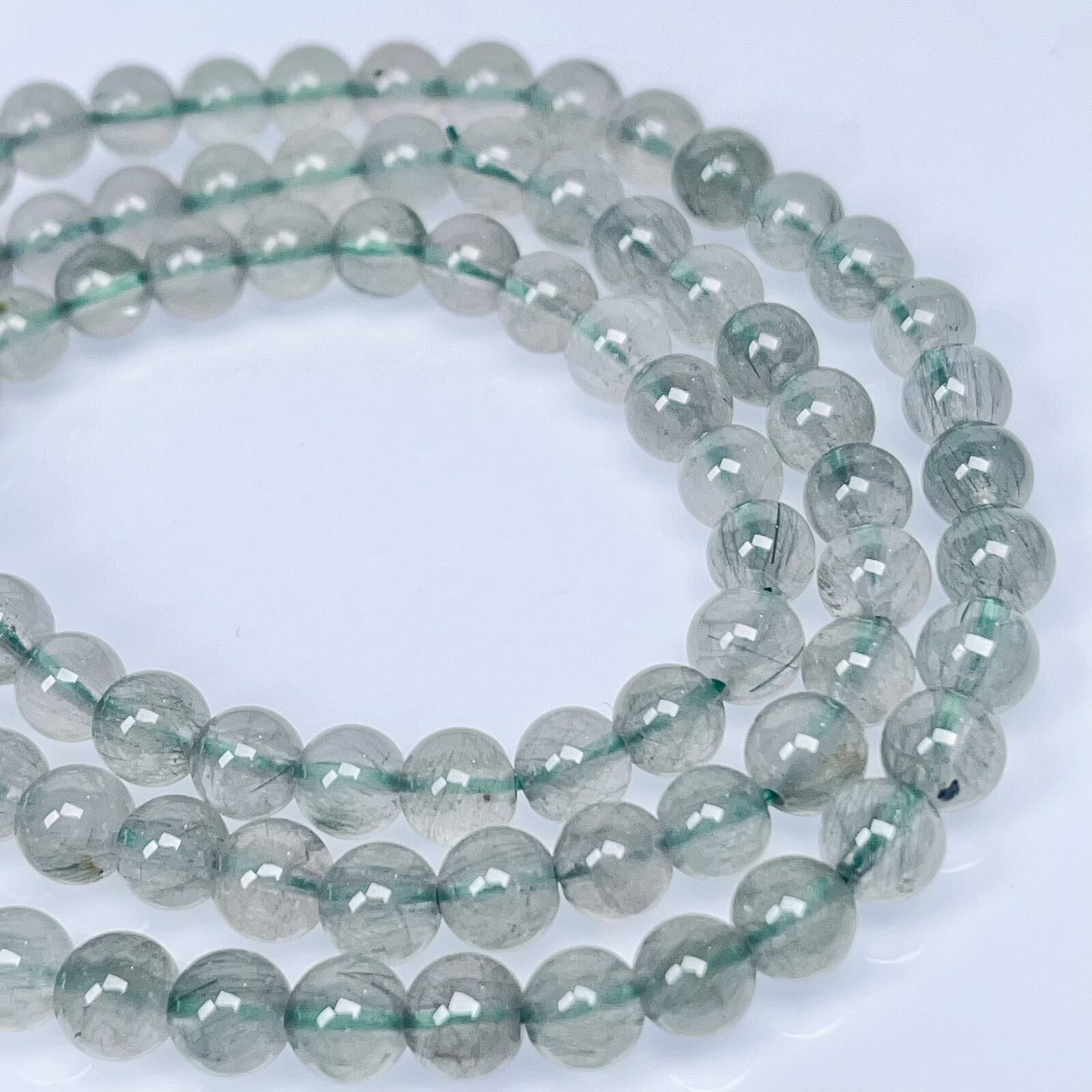 綠兔毛三圈手串6+ CH1146