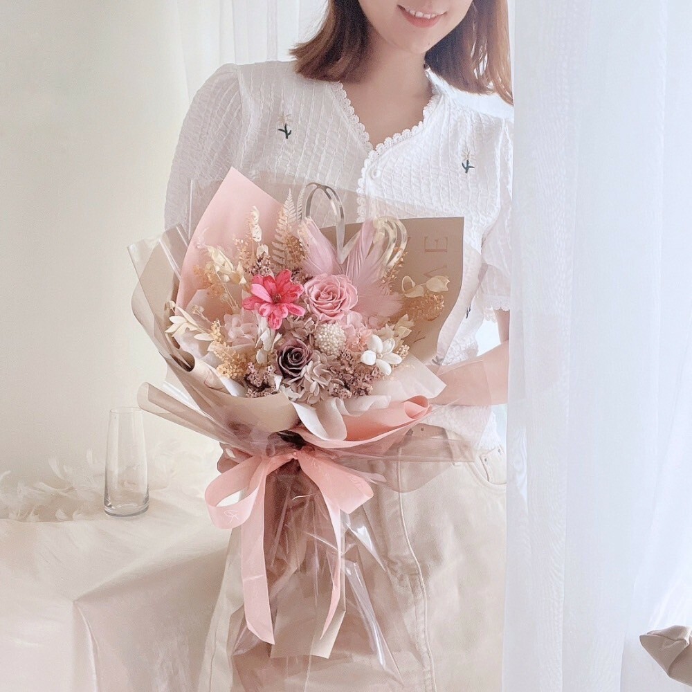 心動時刻永生花束 / 粉粉少女的粉咖色