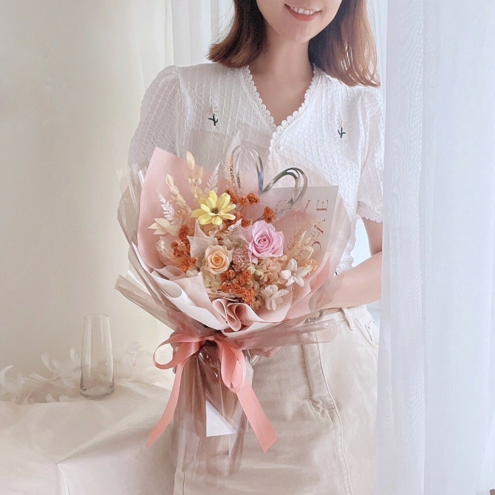 心動時刻永生花束 / 夏日的粉橘色