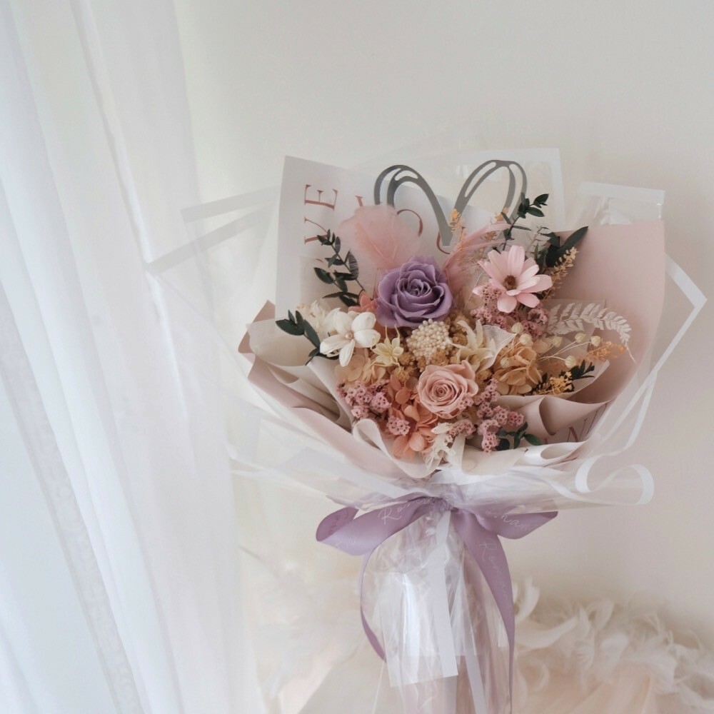 心動時刻永生花束 / 溫柔的粉紫色