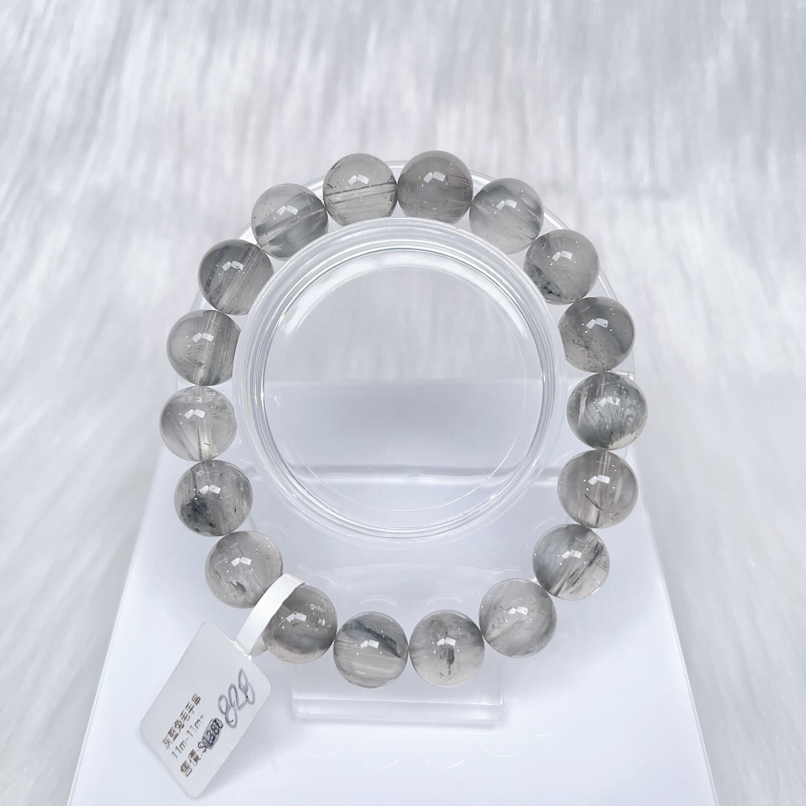 灰藍兔毛手串11m-11m+