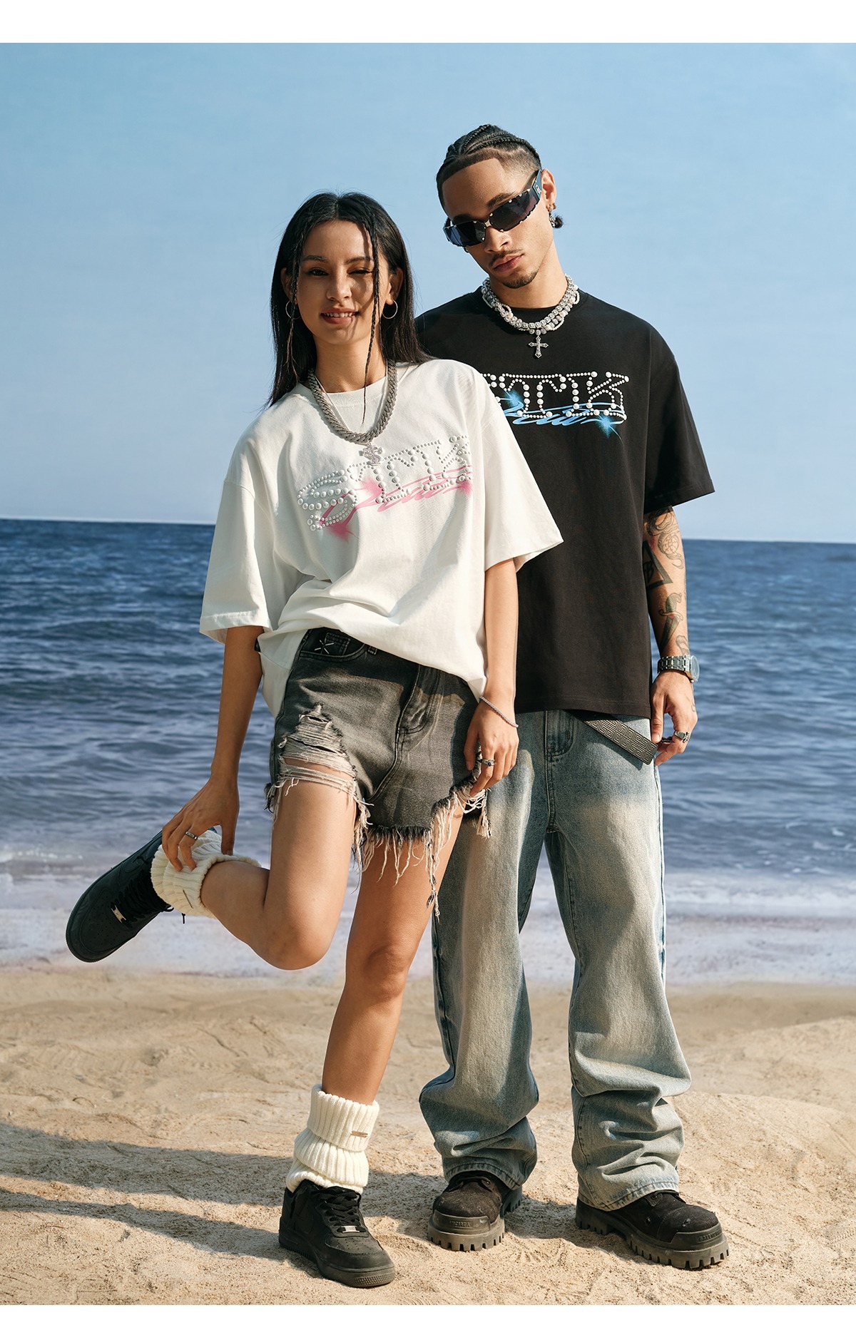 STK SmallTownKid  珍珠LOGO 短袖 T恤