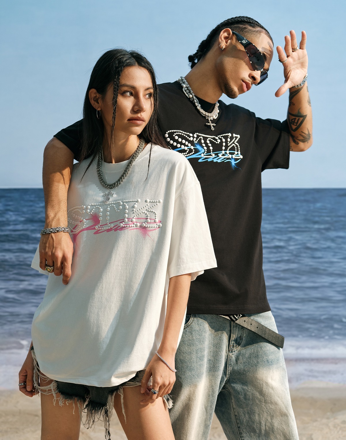 STK SmallTownKid  珍珠LOGO 短袖 T恤