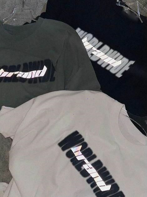 3M反光英文字短袖Tee T5519