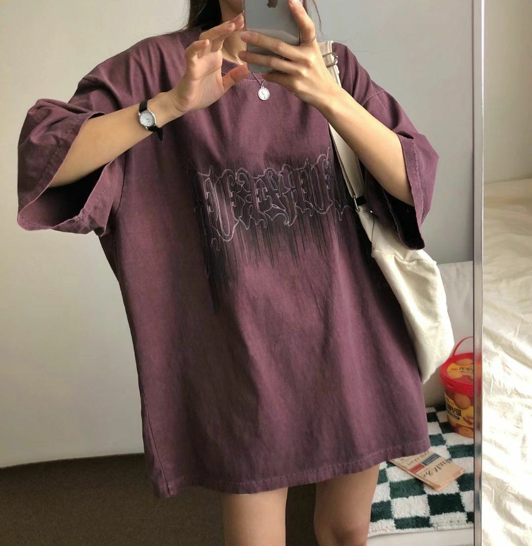 OverSize洗水英文字短袖Tee T5490