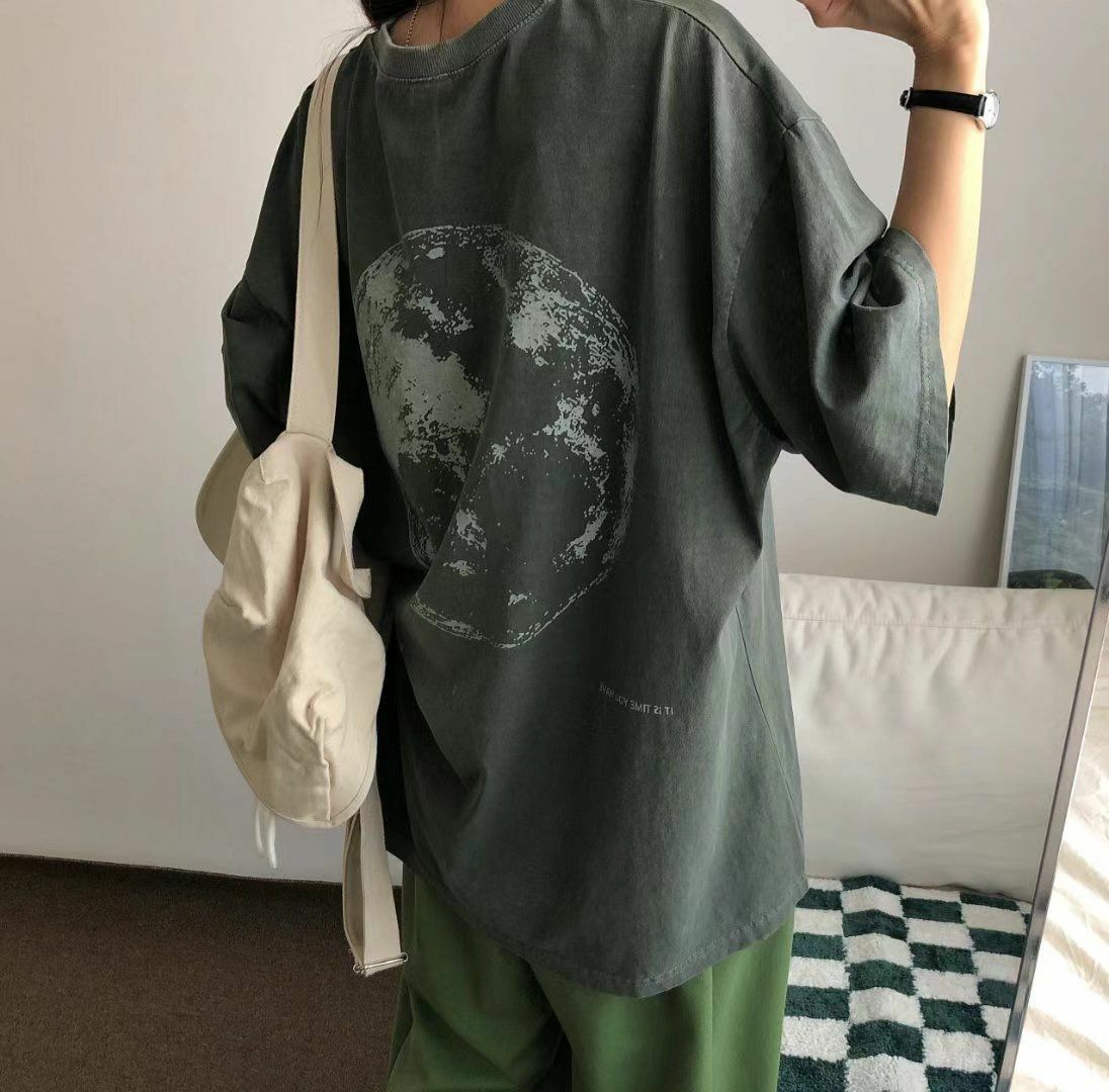 OverSize洗水英文字短袖Tee T5490