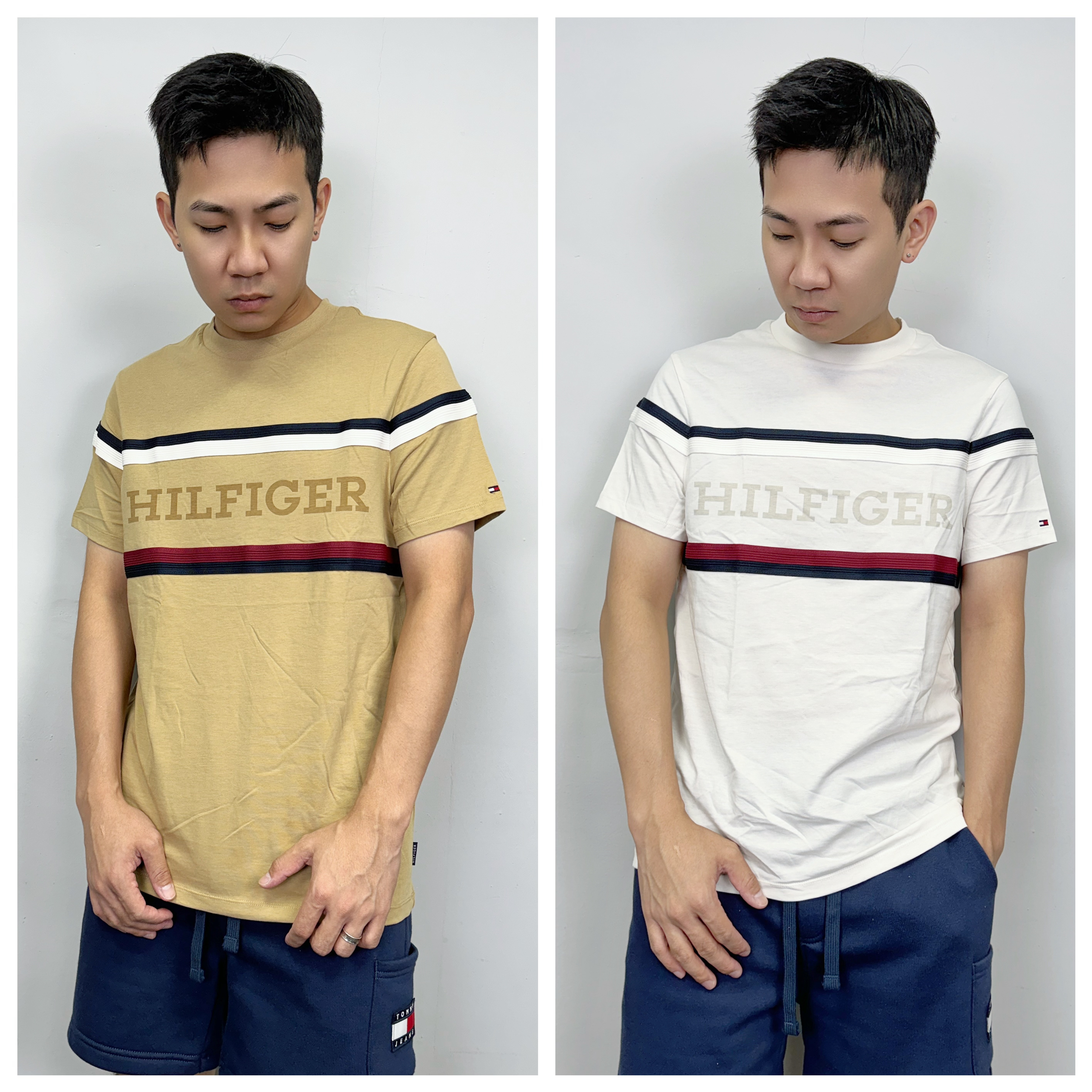 Tommy Hilfiger 織布橫條字母 短袖上衣 短袖
