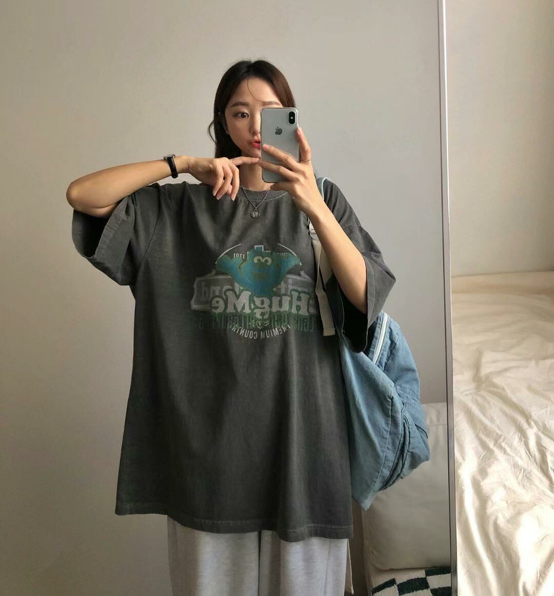 OverSize英文字圖案短袖Tee T5493