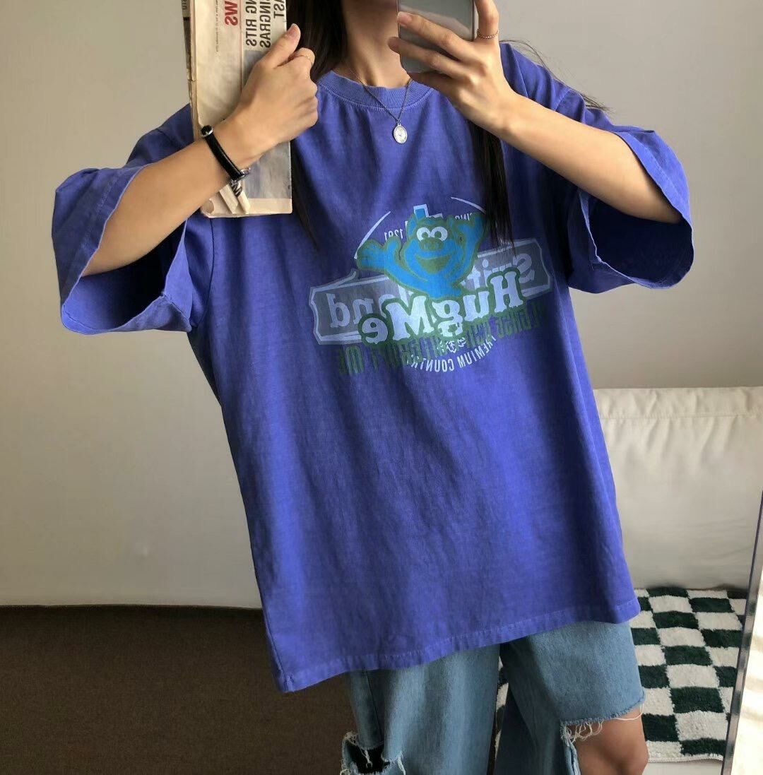 OverSize英文字圖案短袖Tee T5493