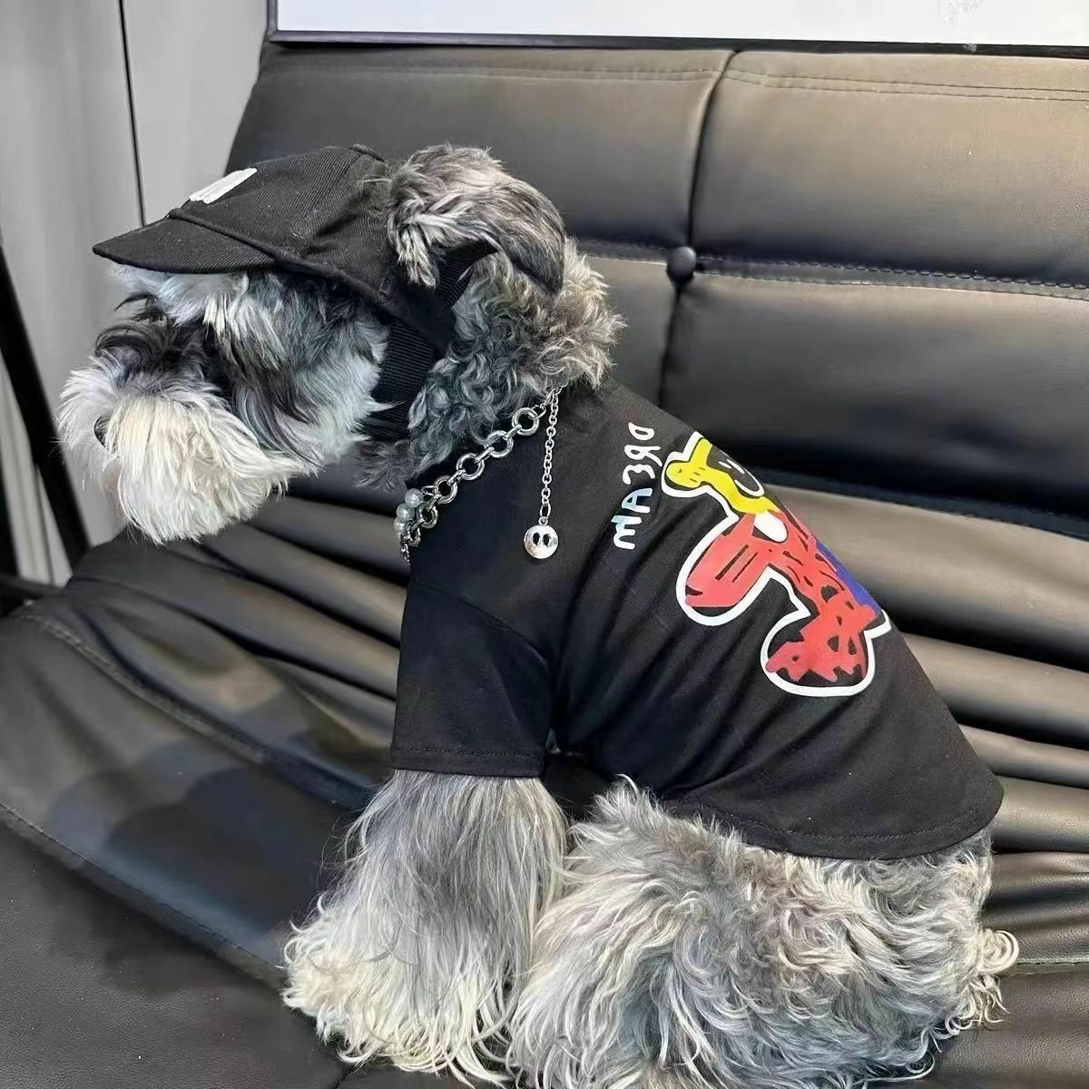 宠物衣服 短袖狗狗背心 （黑背心，白色鸭子背心）